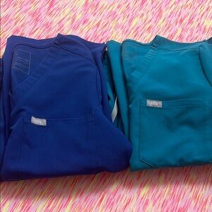 FIGS Blue and Teal Scrub Tops